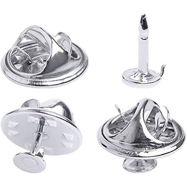100 par Butterfly Clutch Tie Pins, Sliver Butterfly Clutch Metal Pin Backs Udskiftning Butterfly Clutch Backs Med Blanke Pins Til Håndværk Fremstilling