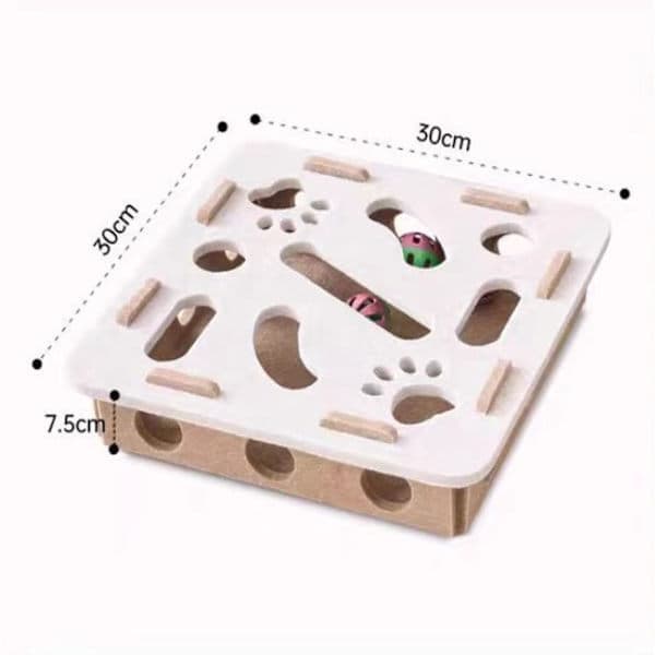 Cat Activity Toy - Interactive Cat Toy with Labyrinth and Scratching Surface Grey Grey Gray