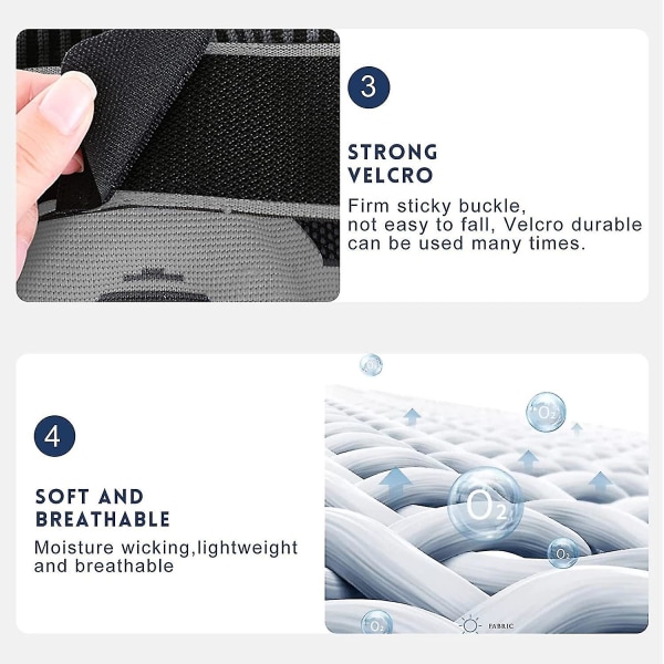 Knæstøtte Kompressions Knæbandage Med Sidestabilisatorer & Patella Gel Pads, Justerbare Knæstøtter Pakke Med 1(xxl) L