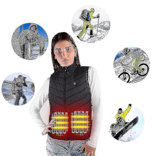 Oppvarmet vest unisex oppvarming oppvarmet vest elektrisk oppvarmingsvest 4XL