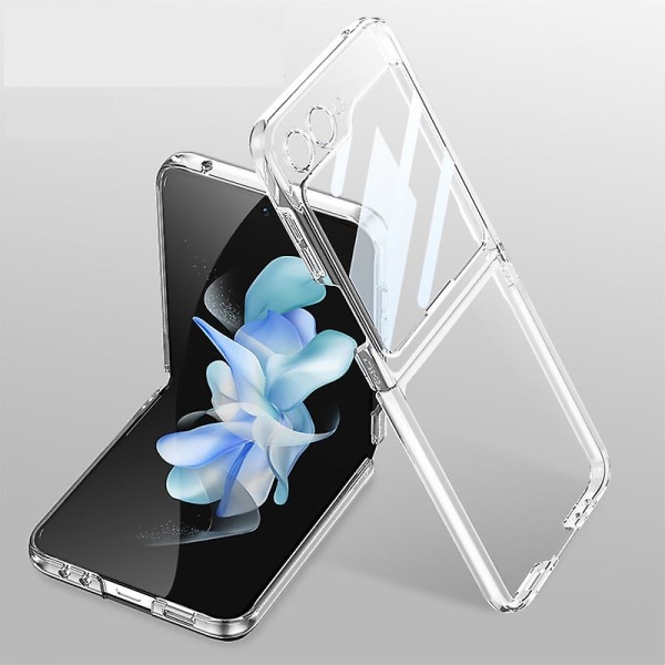 Plating Clear Case för Samsung Galaxy Z Flip 5, Slim Hard Pc Stötsäker Skal med Baksida Skärmskydd Clear For Galaxy Z Flip 5