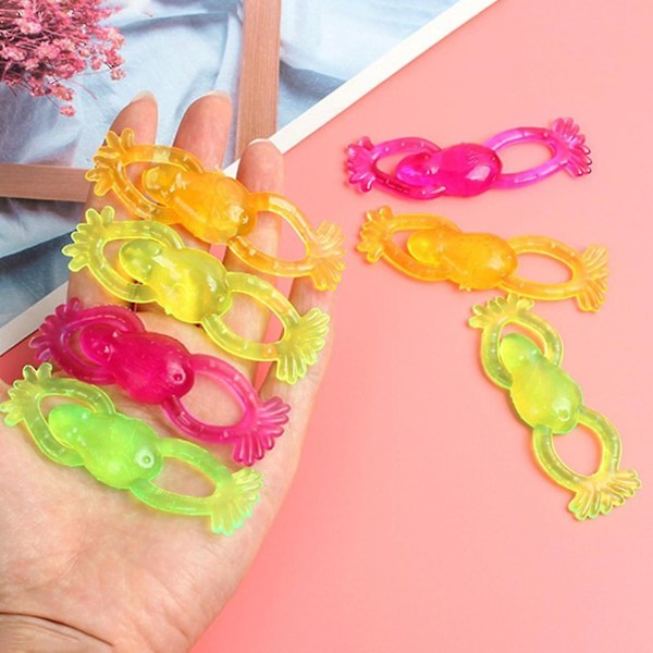 5 stj Stretchy Sticky Toys Mjuk Tpr Stretchable Färggrann Groda Väggklättring Leksak Stressavlastning Fidget