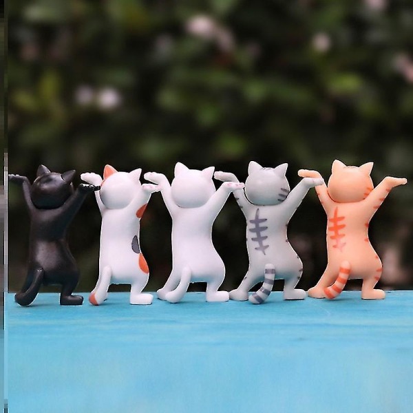 5 Modeller Dansande Katt Figur Dekoration Animation Katt Modell Mode Leksak Bedårande Katt Kapsel Leksak Dock Dekoration