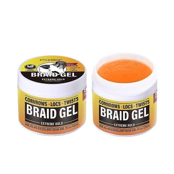 Braid Gel Extreme Hold, High Shine | Frizz & Flake-Free Edge Control | Slick & Style Braids, Locks, Twists, Cornrows | 120ML 2pcs