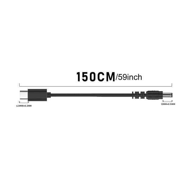 Typc till power 4,9 fot 12v usb-c kontakt till 5,5 x 2,1 mm 3,5x1,35 mm kabel 3.5x1.35mm