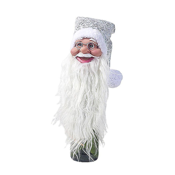 Jultomte Vinflaskeöverdrag - Jultomte Huvud Flasköverdrag Topp Dekorativ Jul Dekoration