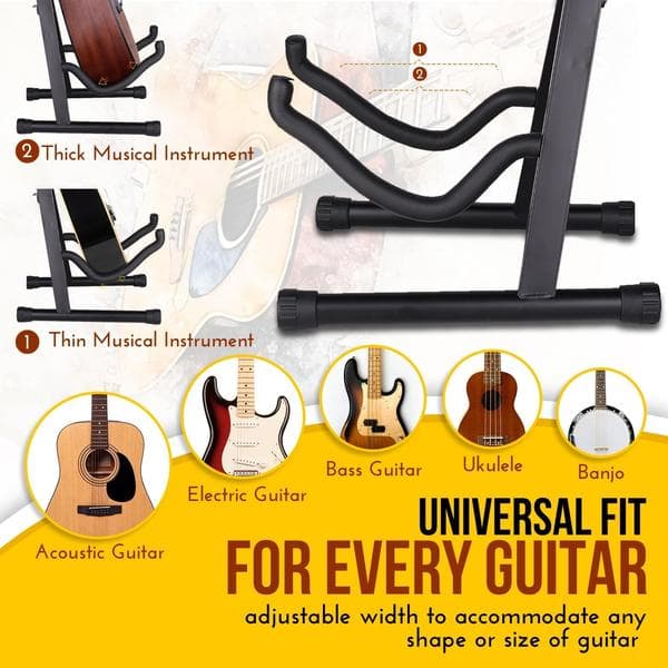 A-formad gitarrställ, lämplig för att visa gitarrer och andra musikinstrument.