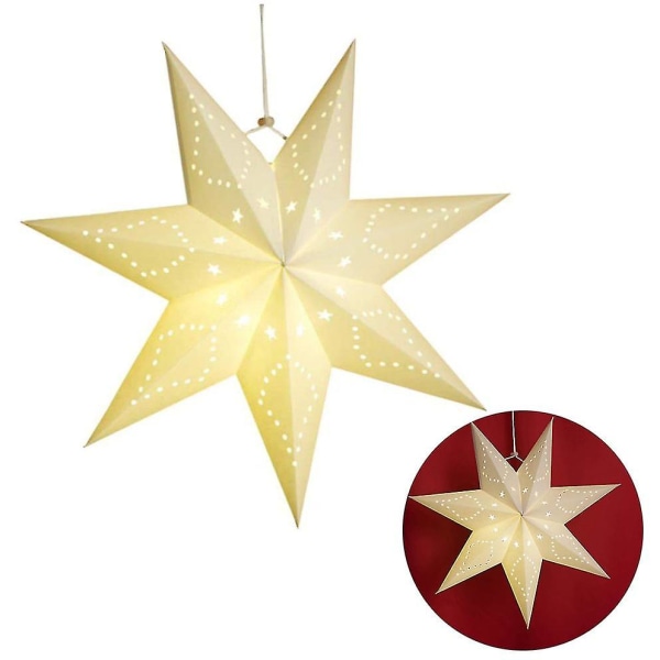 45cm Pappersstjärna Lampa Papper Julstjärnor Med Belysning 3d Glödande Stjärnfönster