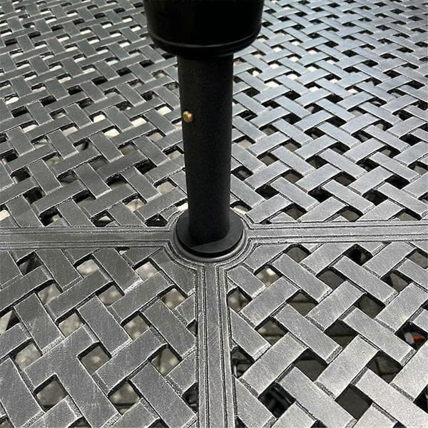 Parasolhulring til terrassebord, parasolstabiliseringsbøsning, sort
