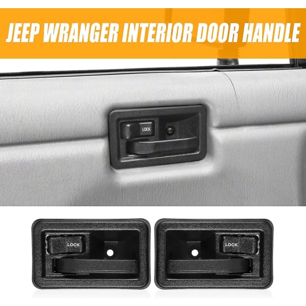 Dörrhandtag kompatibelt med 1991-2004 Jeep Wrangler Yj Tj Vänster förare / höger passagerare Exteriör Utsida Utsida Utvändig Interiör Insida Innerhandtag
