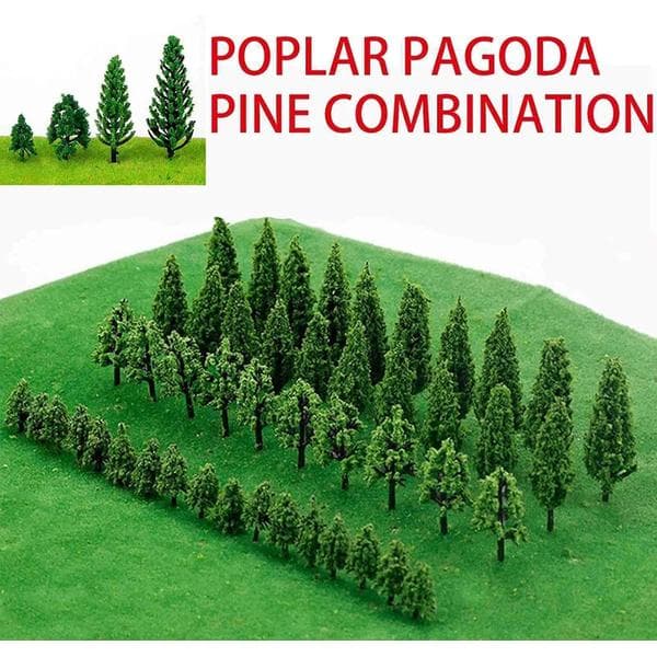 Model Trees for Crafts 50 Pcs 7.5 cm Model Trees Landscape Railway Scale Trees Accessories Green Style