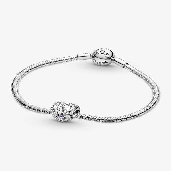 Pandora - Mor Tusindfryd Hjerte Charm - Sterlingsølv