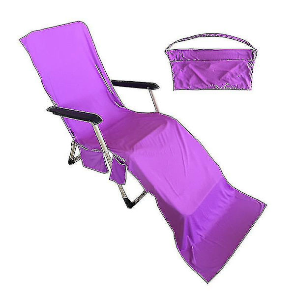 Mikrofiber Kallt Handduk Snabbtorkande Strandstol Handduk Strand Handduk Recliner Cover Is Handduk Purple