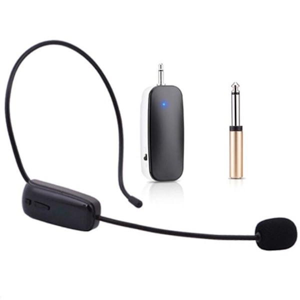 Ny 2 i 1 Handhållen Uhf Trådlös Mikrofon Professionell Huvudbonad Mic Volymförstärkare För Tal