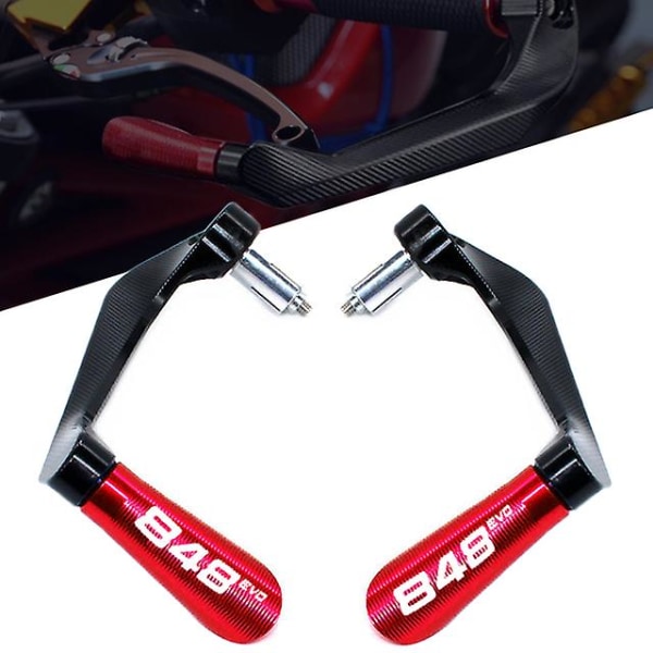 Motorcycle Universal Handlebar Grips Guard Brake Clutch Levers Handle Bar Guard Protect For Ducati 848 Evo Red