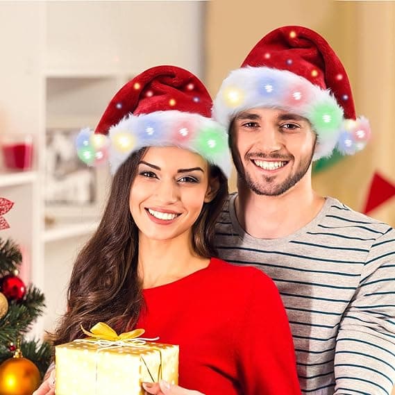 Jouluhattu punaisella samettivalolla