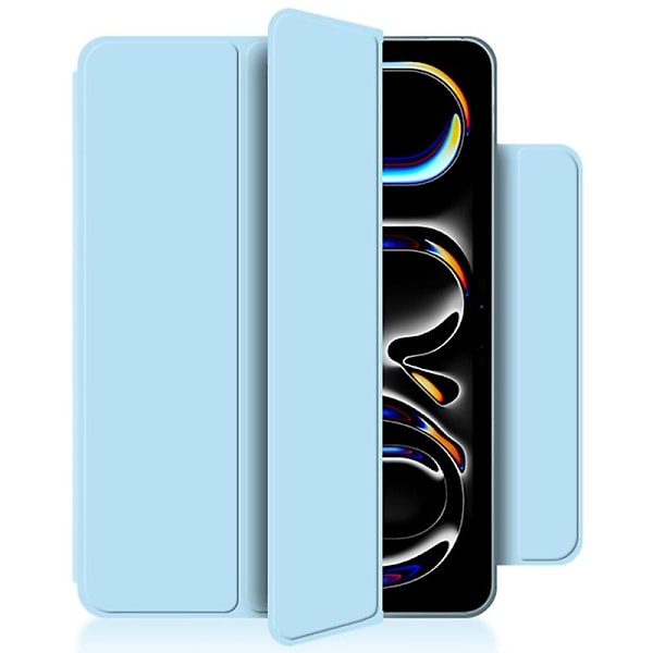 iPad Pro 13 (2024) (M4) -kotelo magneettikiinnityksellä, PU-nahka, kolminkertainen telakka, tabletin suojakotelo - Multicolor Green