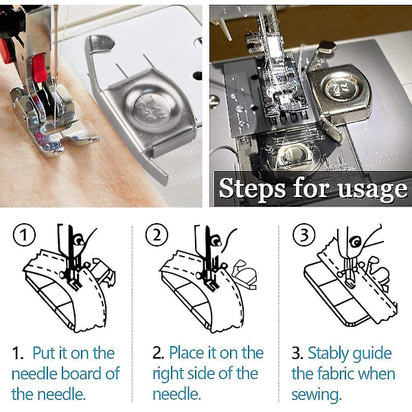 Magnetisk sømguide til symaskine, sømmagnet, sy lige stofmaskiner, fod, magneter, måleværktøj til kant silver