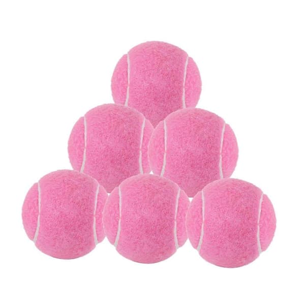6x Tennis Balls for Beginner Training Durable Practice Balls 2.52\" Dia Pink