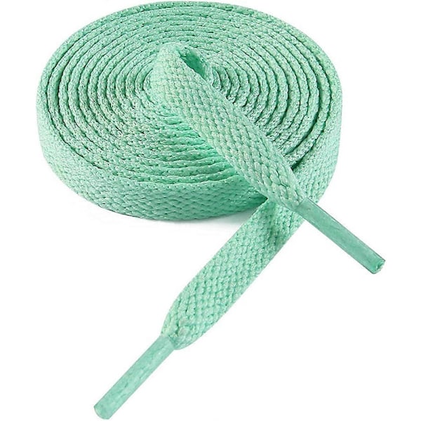 Flade Snørebånd 8mm Brede Snørebånd til Sneakers Premium Træningssnørebånd Erstatninger til Atletiske Sportssnørebånd Mintgrøn Mint Green Mint Green 63-  ( 160 cm )