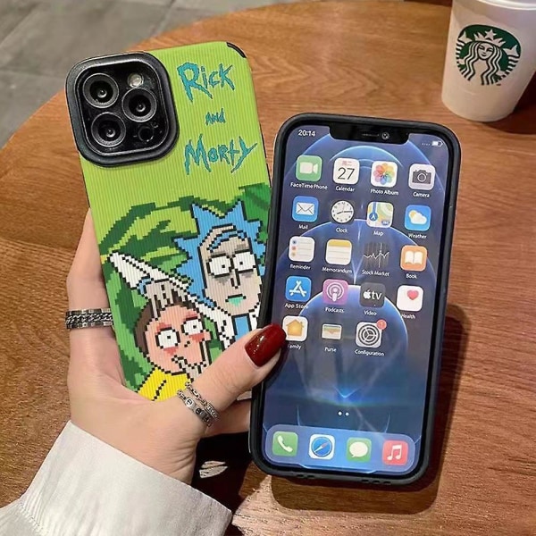 Anime Rick And Morty Fodral i Konstläder till iPhone 12/11/XR iPhone 11