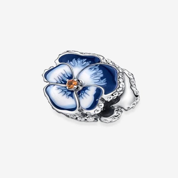 Pandora - Blå stemorsblomst charm - Sterlingsølv