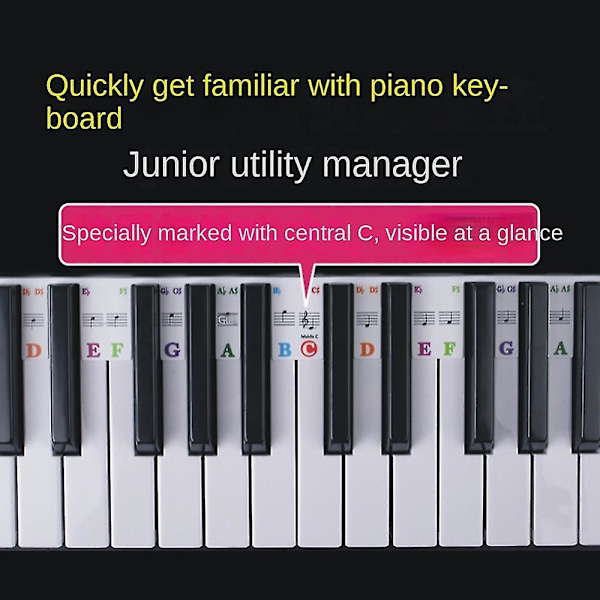 Klaver Keyboard Stickers Grand/elektrisk klaver 61 tangenter node notation note strip label til begyndere studerende