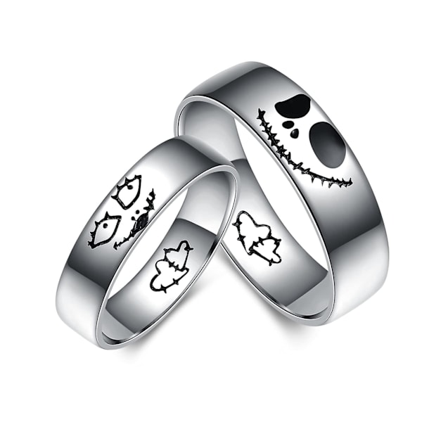 Jack Gothic Par Ringe Sterling Sølv Jack Og Sally Skull Ringe Mareridt Ringe Romantiske Smykker Gaver Til Mænd Og Kvinder