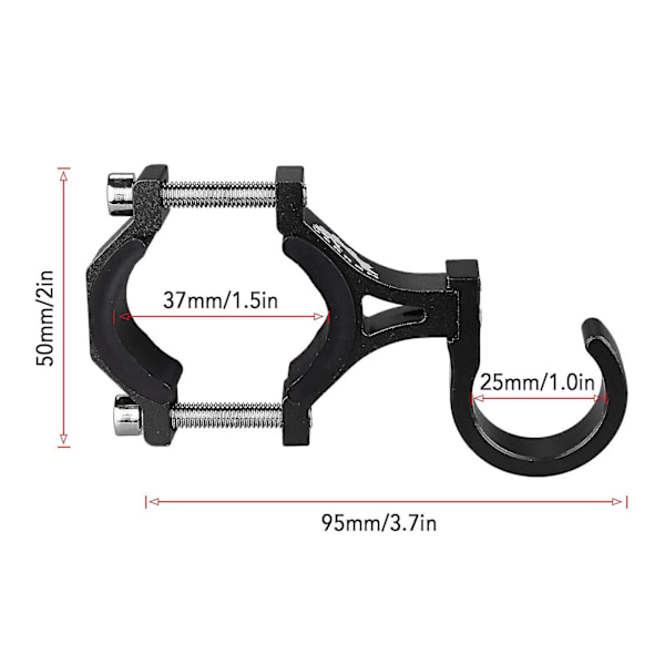 Cedc 2 st universella cykelkrokar motorcykelhängande väska klo krok multifunktionell hjälmkrok cykel aluminiumlegering hängare krok hållare Black