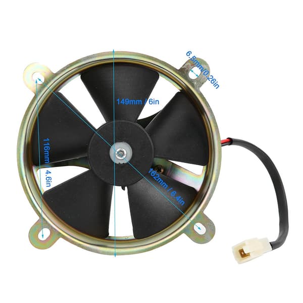 ATV-blæser 12V Blæser Sort Abs Rustfrit stål 12V Elektrisk køleblæser 6In Reversibel Pasform Til ATV Atv 150Cc 200Cc