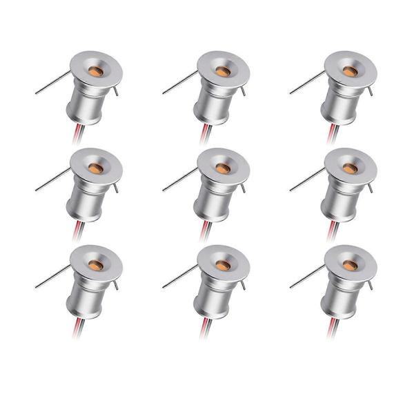 Mini Downlight DC12V 1W 3000K 9-pack Silver Shell, Konstverksbelysning