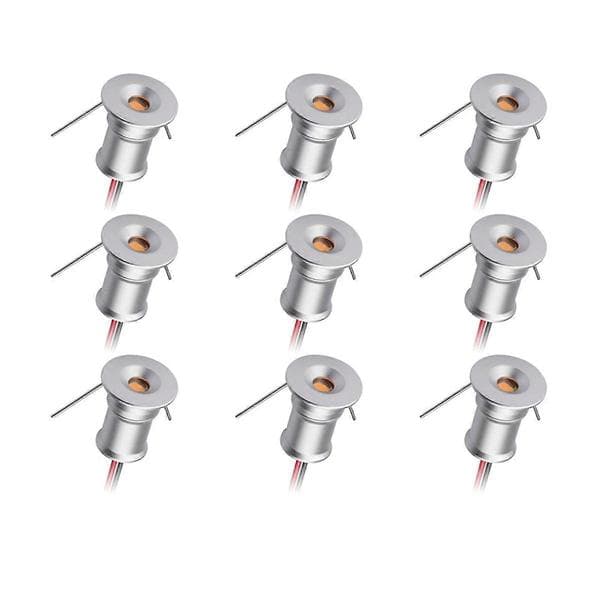 Mini Downlight DC12V 1W 3000K 9-pakning Sølv Shell, Konstverksbelysning
