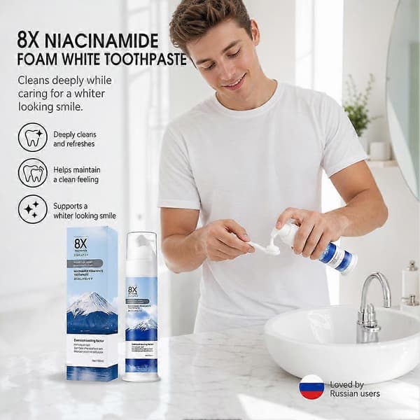 Niacinamid Skum Hvit Tannkrem - 100ml