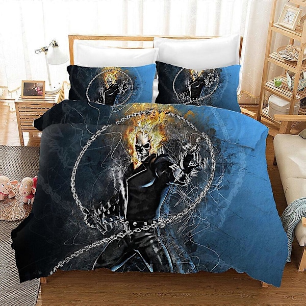 v4747 Sängkläder Ghost Rider Sängset 3 delar Påslakan Örngott Storlekar 3A Sängkläder IU4747 135x200cm 53x78in