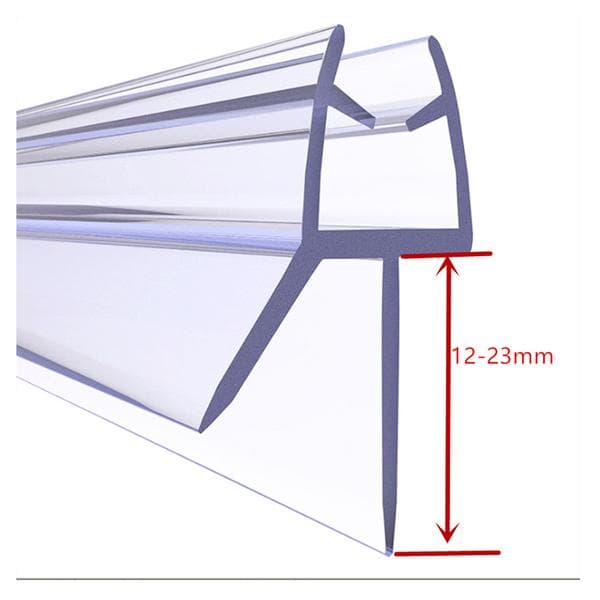 Bruseforsegling 40 cm til brusedøre Badeværelse PVC-forsegling Vandtæt beskyttelse til 4-6 mm glas 2 stk.
