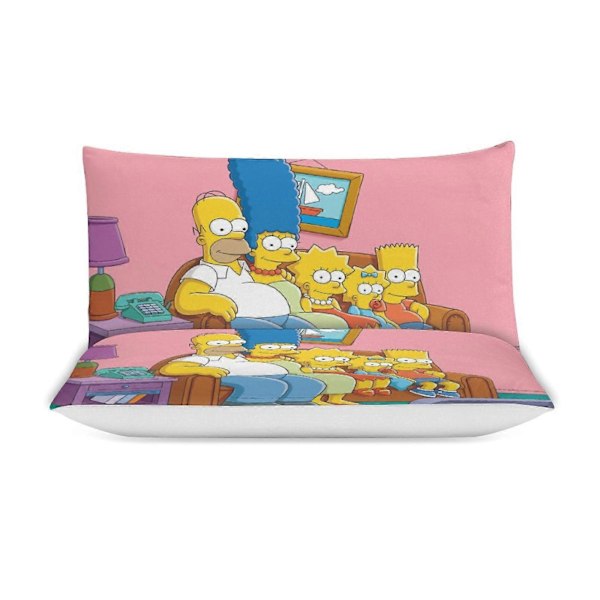 x373 The Simpsons 3-delat Sängklädesset Varmt Och Bekvämt Mjukt Påslakan Sängset med 1 Påslakan Och 2 Örngott för Sovrum b373 135x200cm 53x78in