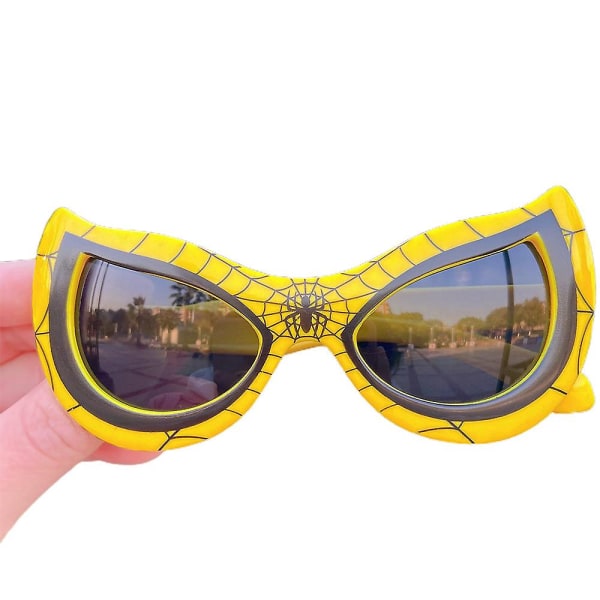 Barn Spiderman Superhjälte Tema Glasögon Maskformade Solglasögon Nyanser Festglasögon Foto Rekvisita Yellow