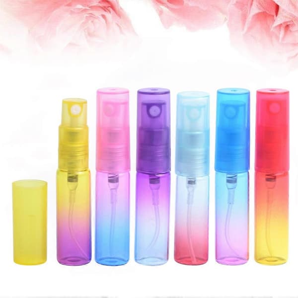 Sprayflaska Parfymdispenser för förvaring 6 st 5 ml sminkbehållare regnbåge
