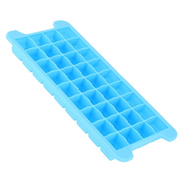 36-Grid Ice Cubes with Lid Stackable Silicone Seal Ice Mold Kitchen Bar Accessory Blue 0.2