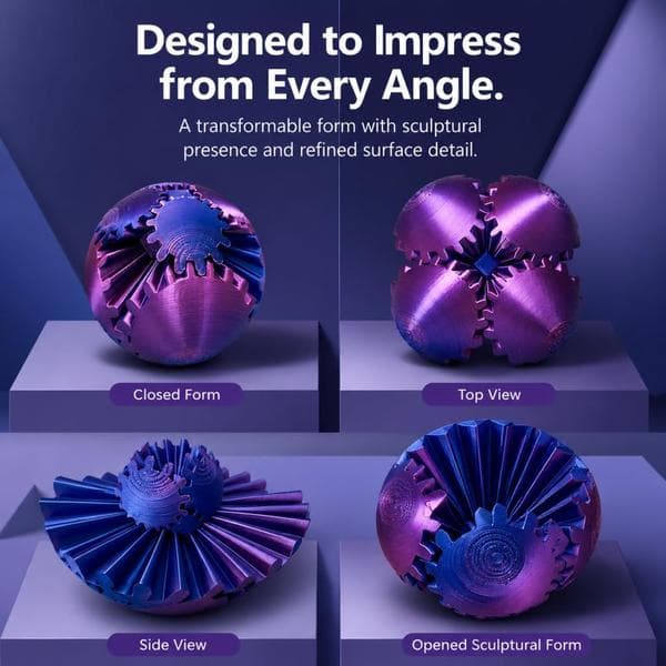 Kugelkula 3D-printed cube toy, rotating ball cube desk gyroscope, unique and fun birthday gift, cool 3D printed things