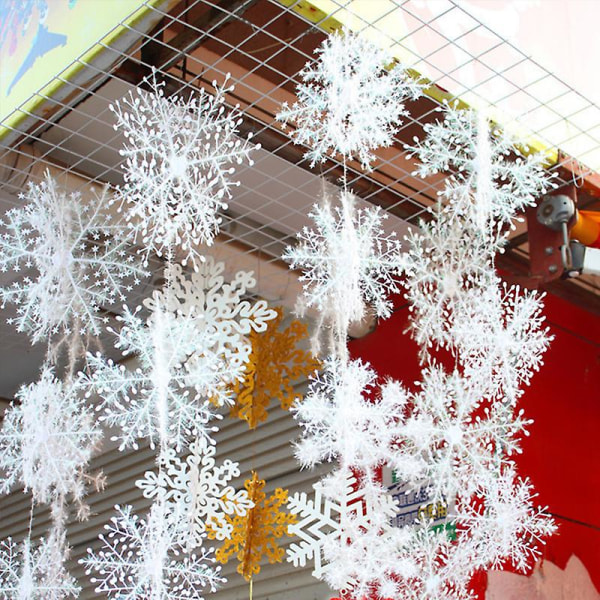 Lumihiutale Joulukuusi Korut Riippuvat Ornament Party Home Decors 3Pcs White Snowflake 30CM