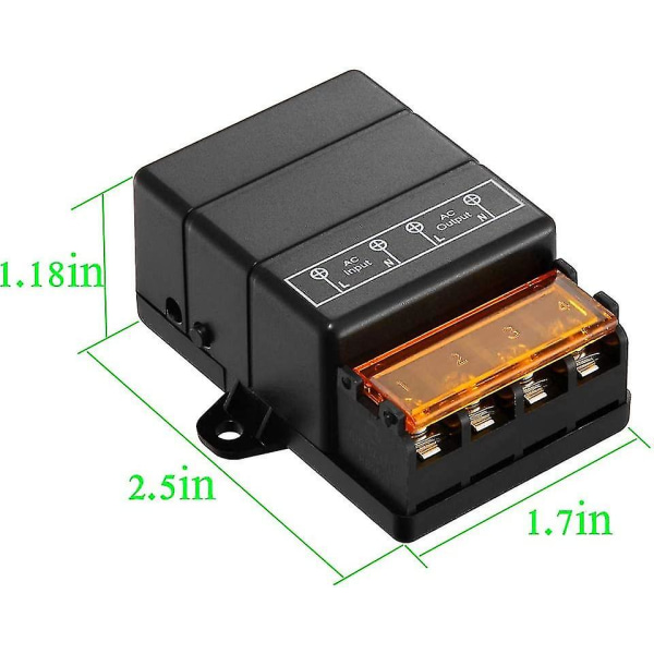 Trådlös fjärrkontroll, Ac110v/120v/240v/relä Rf fjärrljusbrytare