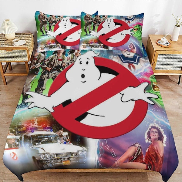 x326 Ghostbusters Påslakanset Mikrofiber Sängkläder 3D-tryckt Lättviktigt 3-delars Täcke, 1 Påslakan och 2 Örngott för Barn Pojke 240x260cm 94x102in