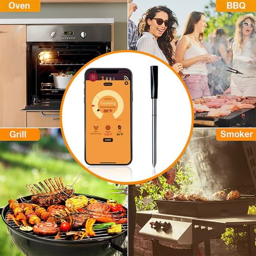 Digital Kitchen Wireless Bluetooth Cooking BBQ Thermometer