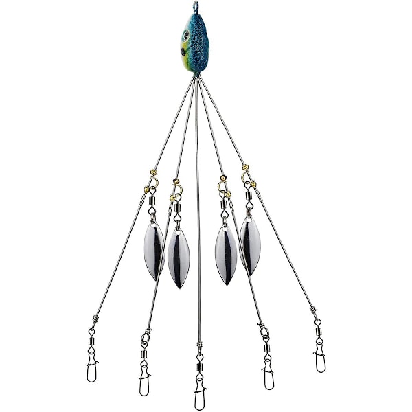 Paraplyriggar för havsabborrefiske, sötvattensfiske Swimbait Lures Rig Kit, Blå