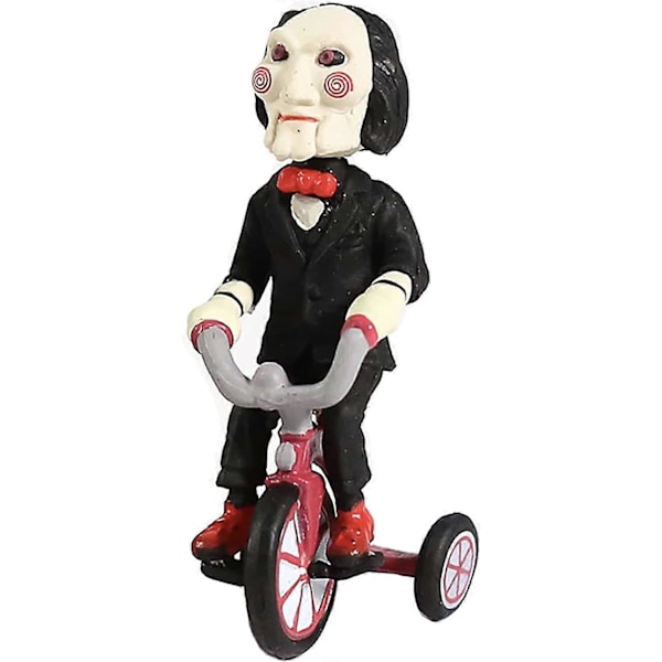 Horrorfilm Model Legetøj, 2\" Mini Horrorfilm Merchandise, Klassisk Horrorfilm Saw Billy Jigsaw Figur med Cykelboks Telefonpose Nøglering Figur Dukke, 1