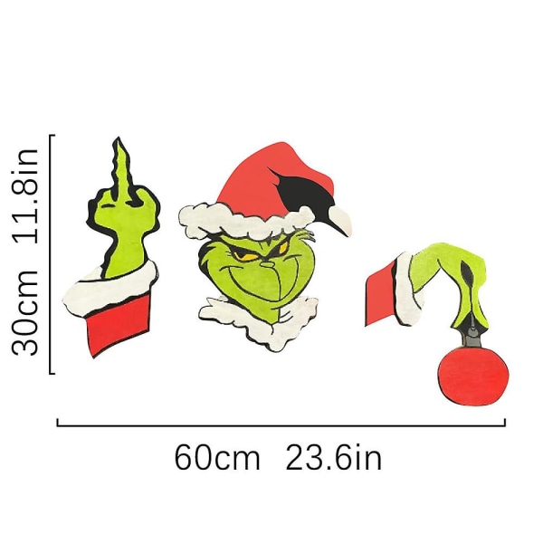 Grinch Joulupukki Hirvi Joulupuutarhan joulupihan aidan koristelu C
