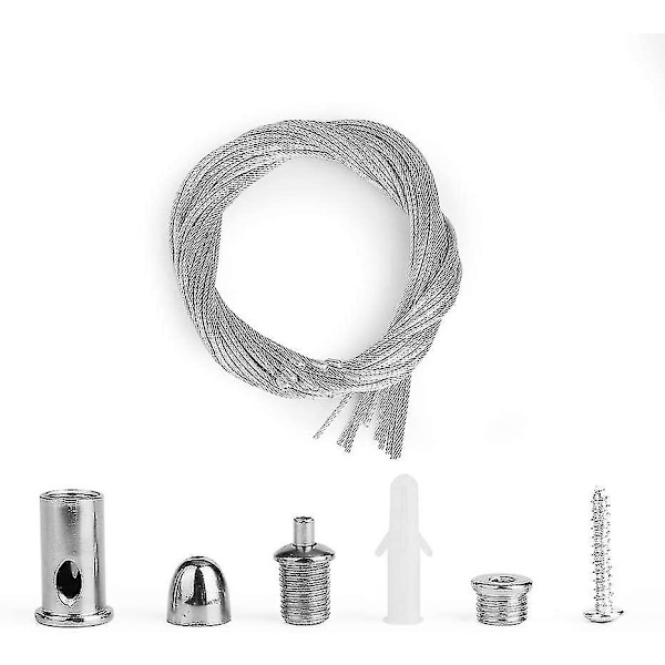 10 stk. rustfrit stålwire reb krog, rustfrit stål reb hængende wire kit rustfrit stål ophængningsløkke nylonbelagt rustfrit stålwire reb 1,5