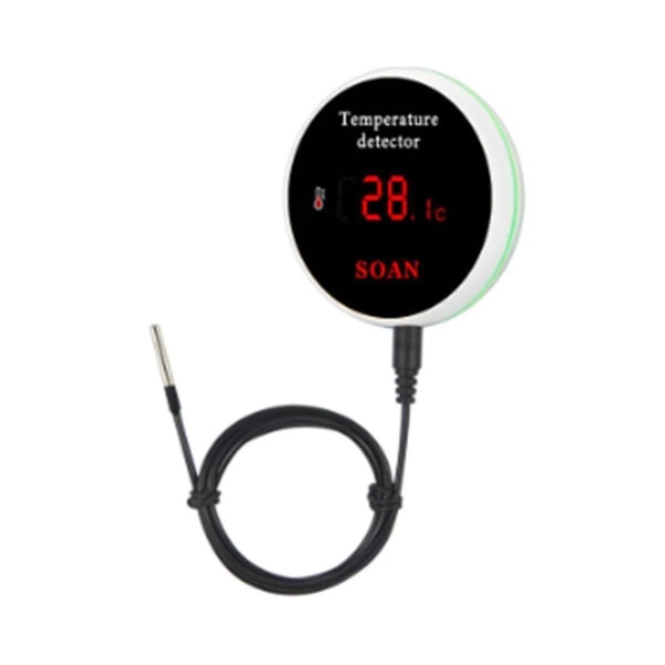 Otwoo Tuya Wifi Temperatursensor Tråd Digital Smartlife Termometer Rom Vann Basseng Termostat Alarm Eu