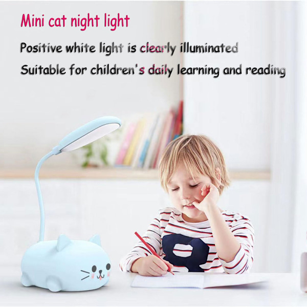 Sød Grøn Mini Katt Natlampe, USB Opladbar, Foldbar til Børns Soveværelse GRØN gRÖN gRÖN